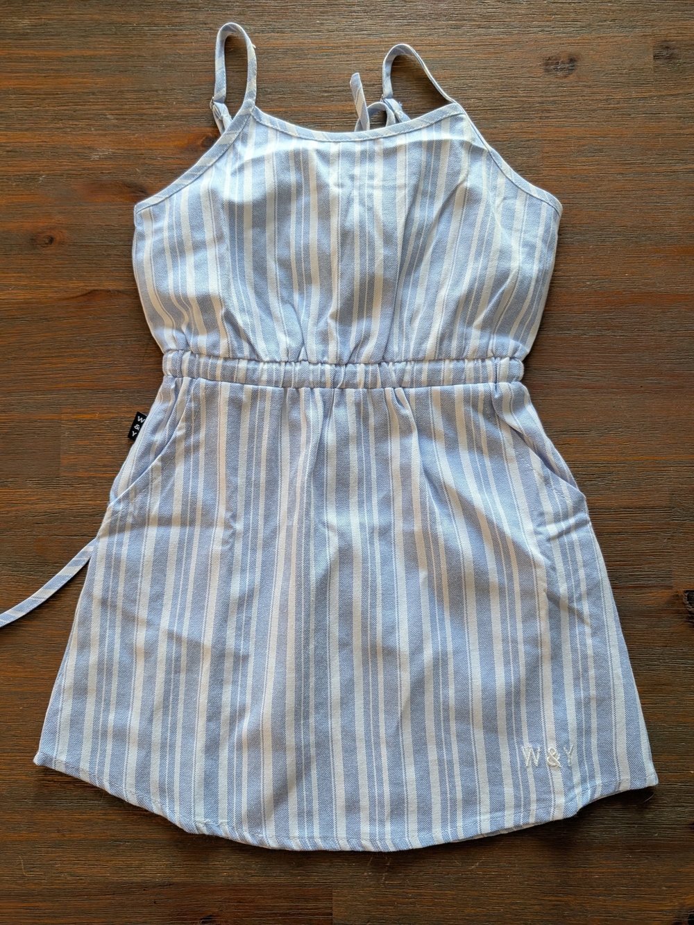 Striped Blue & White Girls' Dress